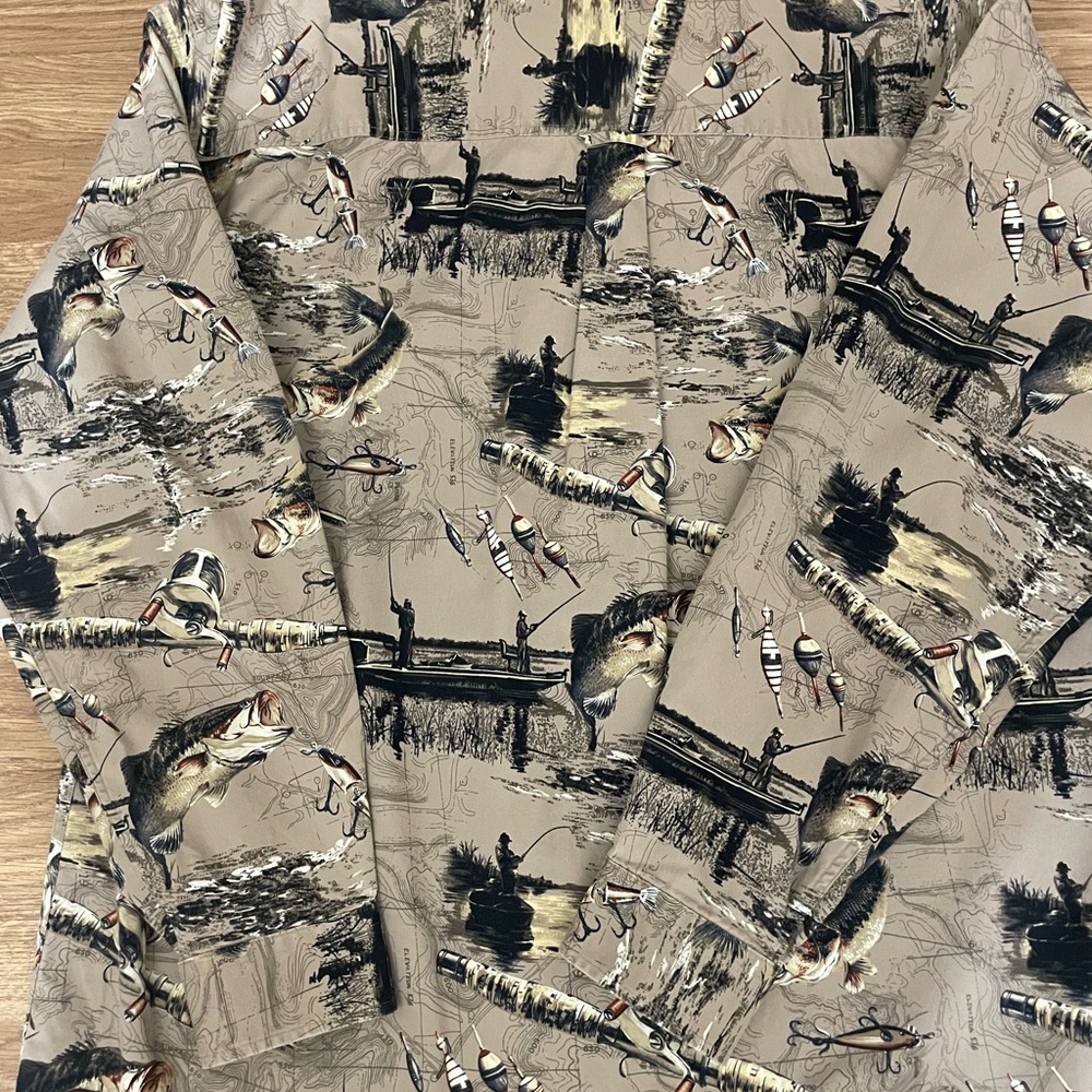 North River Long Sleeve Button Down Fishing-Themed Casual Men’s Shirt  XL - Picture 6 of 7